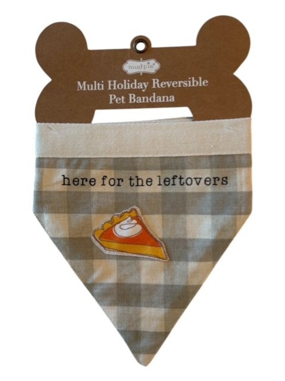 Mud Pie Thanksgiving Christmas Dog Bandana Reversible Pie Gingerbread Cookie